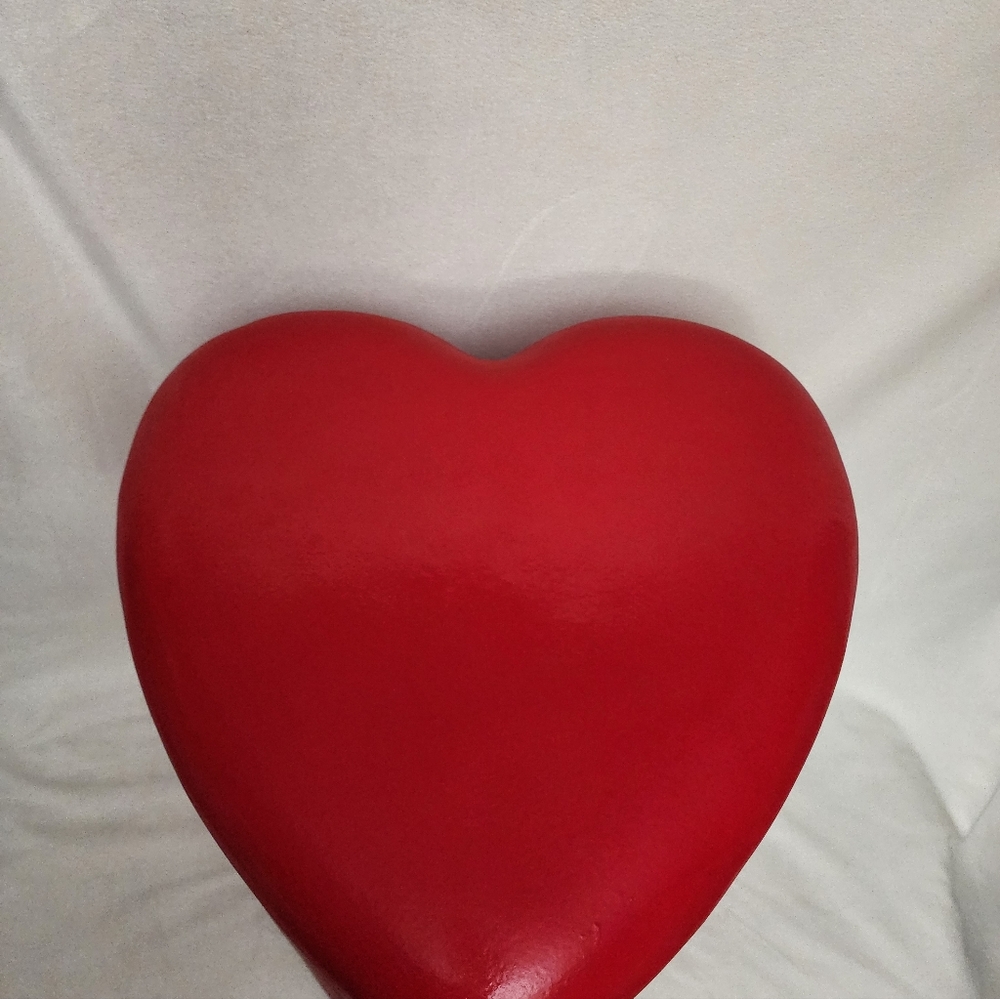 Red Heart-Shaped LARGE VALENTINE STOOL 18" Inches Tall 14" Inches Wide - Picture 2 of 7